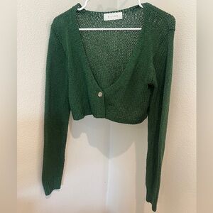 Green Women's Cardigan Sweater